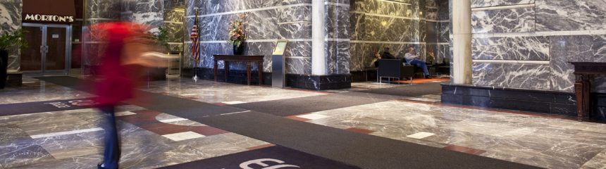 Lobby of the EQT Plaza office